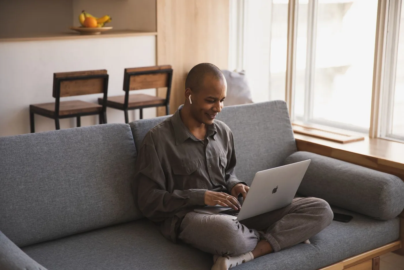 Reading and writing on a laptop in a quiet office