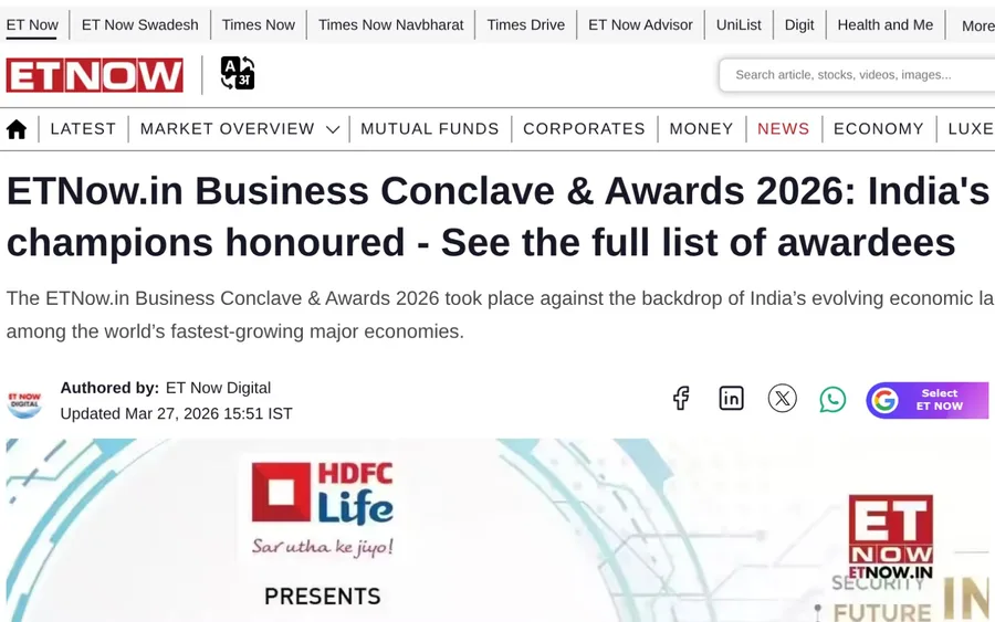 ET Now: Business Conclave & Awards 2026 article